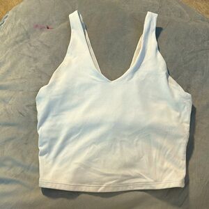 White fitted crop top with V-neck and super soft